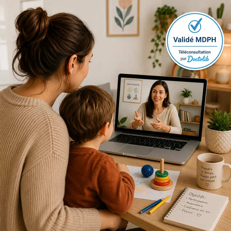 Bilan en ergothérapie en téléconsultation Doctolib pour enfant, Ergothérapeute Nantes